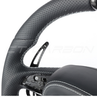 AUDI AUDI A6/S6/RS6 & A7/S7/RS7 C8 PERFORATED LEATHER / CARBON FIBRE FLAT BOTTOM CUSTOM STEERING WHEEL