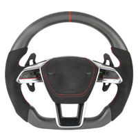 AUDI Audi A6/S6/RS6 & A7/S7/RS7 C8 CARBON FIBRE / ALCANTARA FLAT BOTTOM CUSTOM STEERING WHEEL