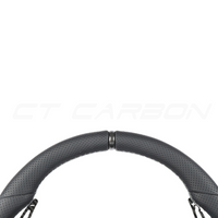 AUDI AUDI A6/S6/RS6 & A7/S7/RS7 C8 PERFORATED LEATHER / CARBON FIBRE FLAT BOTTOM CUSTOM STEERING WHEEL