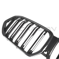 BMW X6 G06 LCI DOUBLE SLAT CARBON FIBRE FRONT GRILLE-Grille-CT CARBON-CT Carbon - High-quality carbon fiber and gloss black aerodynamic parts for premium sports and luxury vehicles.