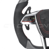 AUDI Audi A6/S6/RS6 & A7/S7/RS7 C8 CARBON FIBRE / ALCANTARA FLAT BOTTOM CUSTOM STEERING WHEEL