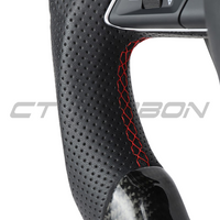 LAMBORGHINI URUS CARBON FIBRE / LEATHER FLAT BOTTOM CUSTOM STEERING WHEEL