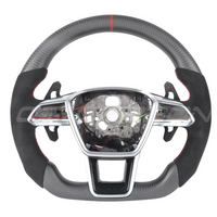 AUDI Audi A6/S6/RS6 & A7/S7/RS7 C8 CARBON FIBRE / ALCANTARA FLAT BOTTOM CUSTOM STEERING WHEEL