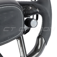 AUDI AUDI A6/S6/RS6 & A7/S7/RS7 C8 PERFORATED LEATHER / CARBON FIBRE FLAT BOTTOM CUSTOM STEERING WHEEL
