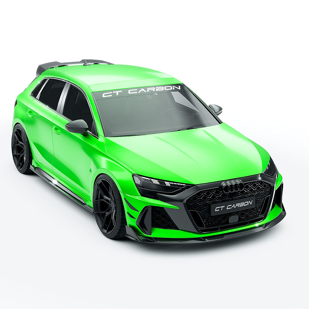 AUDI RS3 8Y 2025+ FACELIFT SPORTBACK FULL CARBON FIBRE KIT - CT DESIGN-Kit-CT CARBON-CT Carbon - High-quality carbon fiber and gloss black aerodynamic parts for premium sports and luxury vehicles.