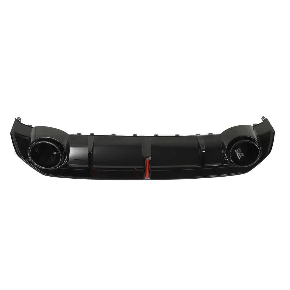 AUDI S3/A3 8Y S-LINE GLOSS BLACK DIFFUSER WITH TIPS & LED LIGHT-Diffuser-BLAK BY CT-CT Carbon - High-quality carbon fiber and gloss black aerodynamic parts for premium sports and luxury vehicles.