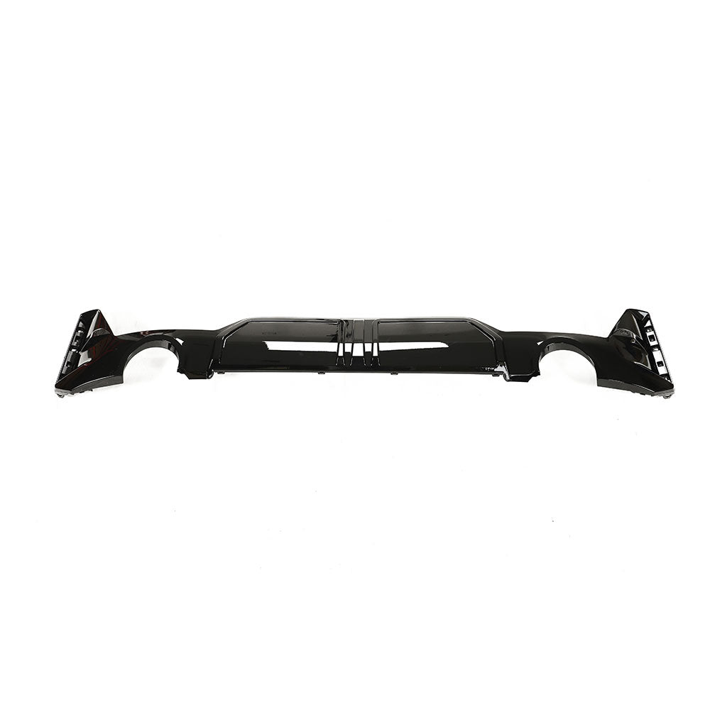 BMW 3 SERIES G20/G21 GLOSS BLACK LCI DIFFUSER (ROUND TIPS)-Diffuser-BLAK BY CT-CT Carbon - High-quality carbon fiber and gloss black aerodynamic parts for premium sports and luxury vehicles.