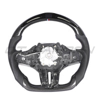 VOLANT PERSONNALISÉ À FOND PLAT EN FIBRE DE CARBONE / CUIR / LED BMW Gxx