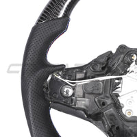 VOLANT PERSONNALISÉ À FOND PLAT EN FIBRE DE CARBONE / CUIR / LED BMW Gxx