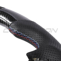 VOLANT PERSONNALISÉ À FOND PLAT EN FIBRE DE CARBONE / CUIR / LED BMW Gxx