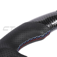 VOLANT PERSONNALISÉ À FOND PLAT EN FIBRE DE CARBONE / CUIR / LED BMW Gxx
