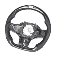 VOLANT PERSONNALISÉ À FOND PLAT EN FIBRE DE CARBONE / CUIR / LED BMW Gxx