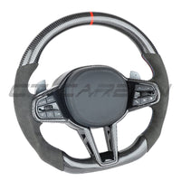 VOLANT PERSONNALISÉ À FOND PLAT EN FIBRE DE CARBONE / ALCANTARA BMW Gxx LCI