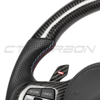 VOLANT PERSONNALISÉ EN FIBRE DE CARBONE / CUIR / FOND PLAT BMW Gxx