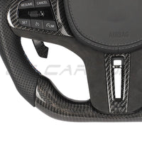 VOLANT PERSONNALISÉ EN FIBRE DE CARBONE / CUIR / FOND PLAT BMW Gxx