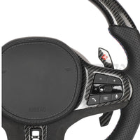 VOLANT PERSONNALISÉ EN FIBRE DE CARBONE / CUIR / FOND PLAT BMW Gxx