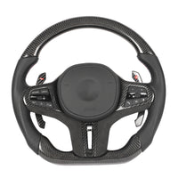 VOLANT PERSONNALISÉ EN FIBRE DE CARBONE / CUIR / FOND PLAT BMW Gxx