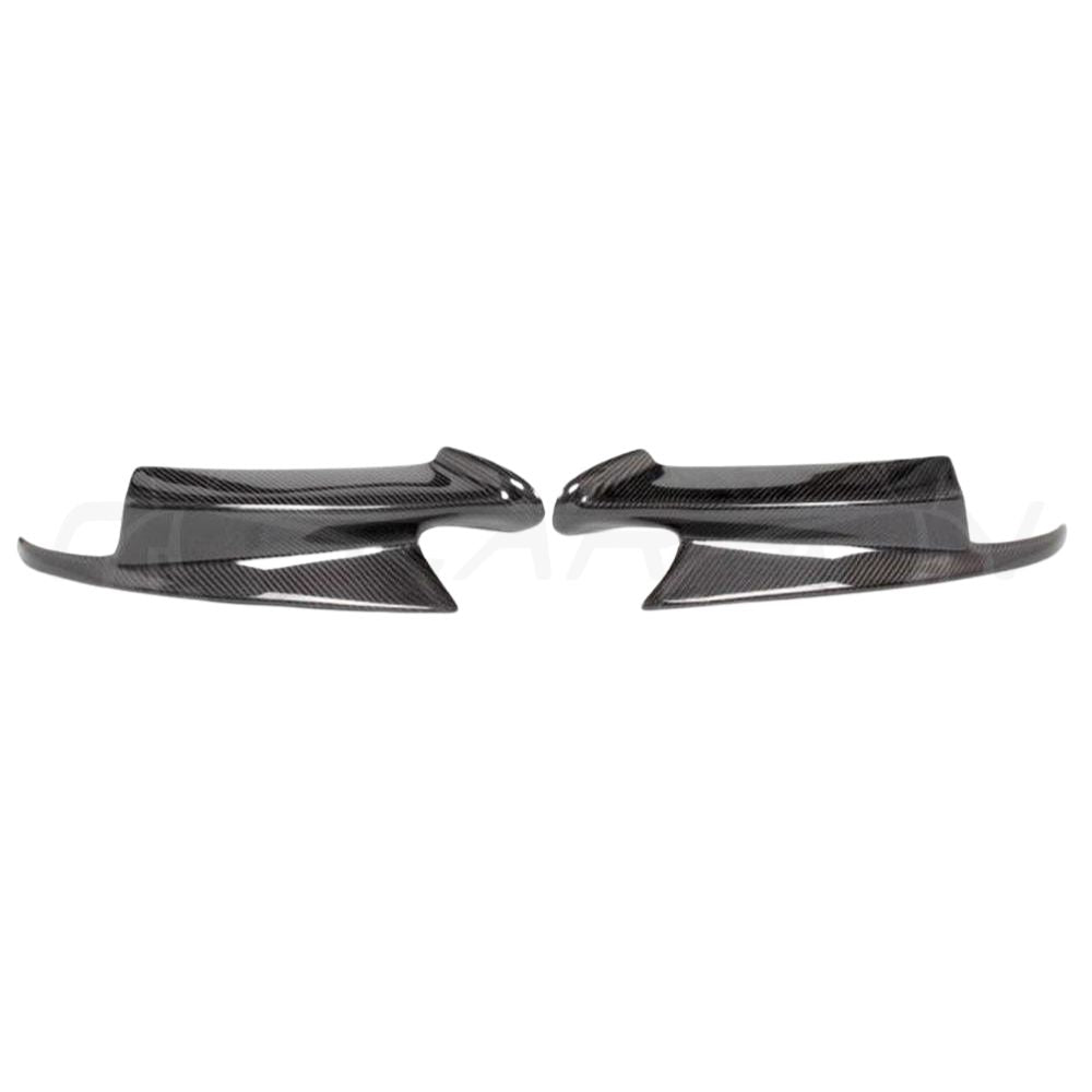 BMW M3 E92/E90 CARBON FRONT CANARD SPLITTERS - MP STYLE-Splitter-CT CARBON-CT Carbon - High-quality carbon fiber and gloss black aerodynamic parts for premium sports and luxury vehicles.