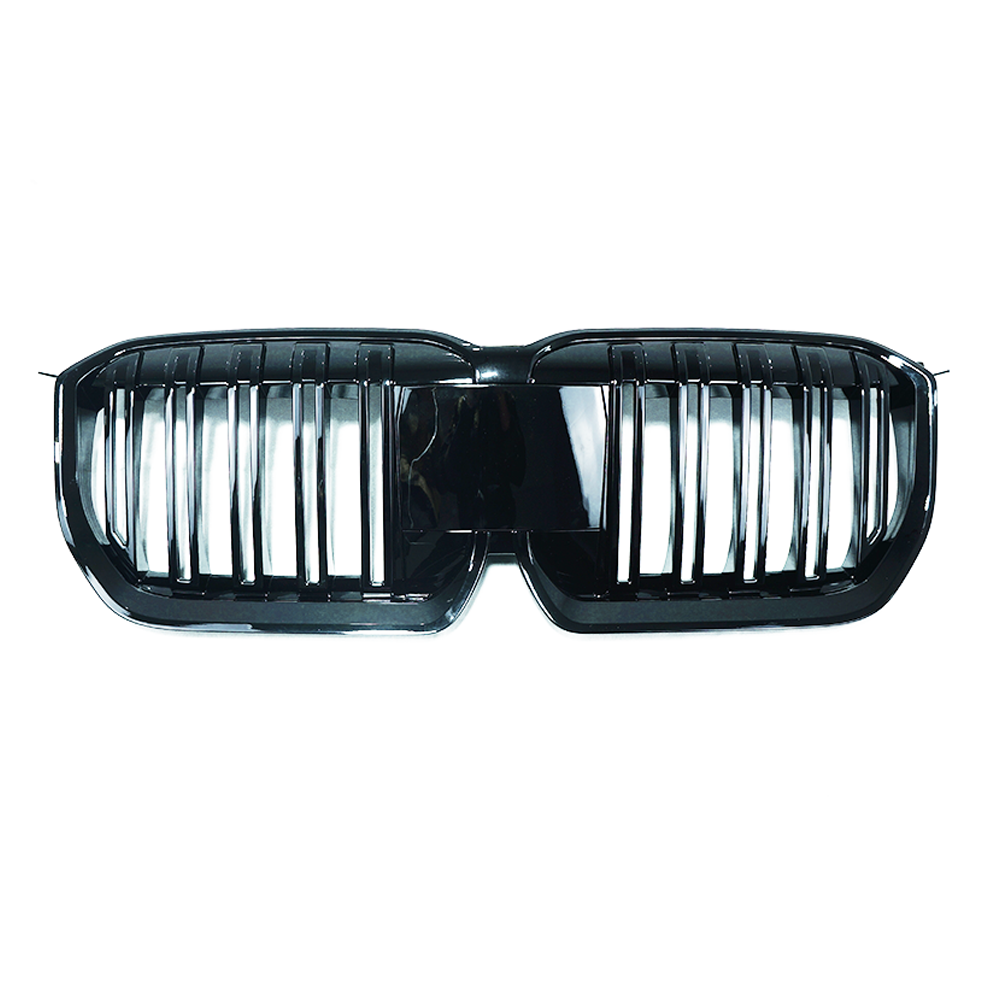 BMW U11 X1 2023+ GLOSS BLACK DOUBLE SLAT GRILLE-Grille-BLAK BY CT-CT Carbon - High-quality carbon fiber and gloss black aerodynamic parts for premium sports and luxury vehicles.