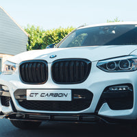 GRILLES NOIRES À DOUBLE LAMES BMW G01 X3 - BLAK BY CT CARBON