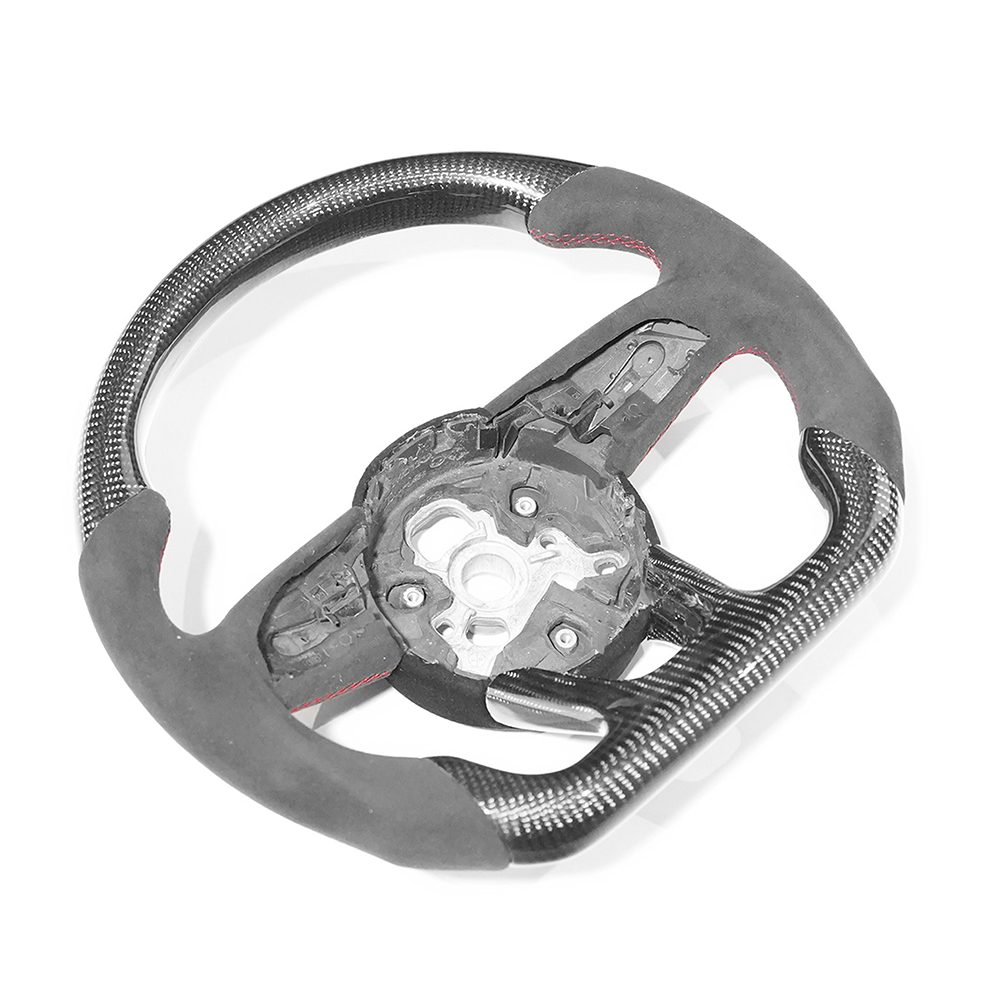 AUDI B9 & 8V 2016-2024 CARBON FIBRE / ALCANTARA FLAT BOTTOM CUSTOM STEERING WHEEL-Custom Steering Wheels-CT CARBON-CT Carbon - High-quality carbon fiber and gloss black aerodynamic parts for premium sports and luxury vehicles.