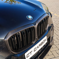 BMW X5 G05 LCI DOUBLE SLAT CARBON FIBRE FRONT GRILLE-Grille-CT CARBON-CT Carbon - High-quality carbon fiber and gloss black aerodynamic parts for premium sports and luxury vehicles.