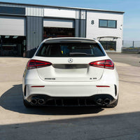DIFFUSEUR À QUATRE POINTES NOIR BRILLANT POUR MERCEDES CLASSE A W177 2018-ACTUEL