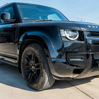 LAND ROVER DEFENDER L663 110 & 90 FRONT AND REAR GLOSS BLACK MIDDLE TRIM PACK-Kit-BLAK BY CT-CT Carbon - High-quality carbon fiber and gloss black aerodynamic parts for premium sports and luxury vehicles.