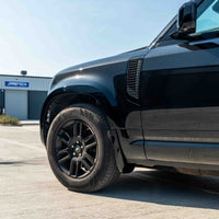 LAND ROVER DEFENDER L663 110 & 90 FRONT AND REAR GLOSS BLACK MIDDLE TRIM PACK-Kit-BLAK BY CT-CT Carbon - High-quality carbon fiber and gloss black aerodynamic parts for premium sports and luxury vehicles.