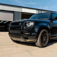 LAND ROVER DEFENDER L663 110 & 90 FRONT AND REAR GLOSS BLACK MIDDLE TRIM PACK-Kit-BLAK BY CT-CT Carbon - High-quality carbon fiber and gloss black aerodynamic parts for premium sports and luxury vehicles.