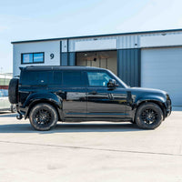 LAND ROVER DEFENDER L663 110 & 90 FRONT AND REAR GLOSS BLACK MIDDLE TRIM PACK-Kit-BLAK BY CT-CT Carbon - High-quality carbon fiber and gloss black aerodynamic parts for premium sports and luxury vehicles.