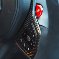 BMW Gxx M2, M3, M4 1,2,3,4 SERIES VOLANT À BASE PLATE À LED EN FIBRE DE CARBONE / ALCANTARA AVEC CHAUFFAGE