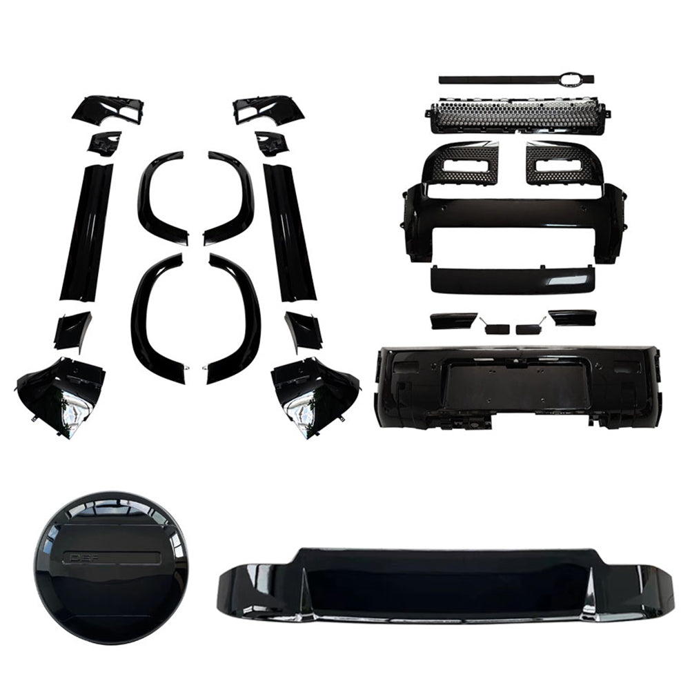 LAND ROVER DEFENDER L663 90 GLOSS BLACK KIT-Kit-BLAK BY CT-CT Carbon - High-quality carbon fiber and gloss black aerodynamic parts for premium sports and luxury vehicles.