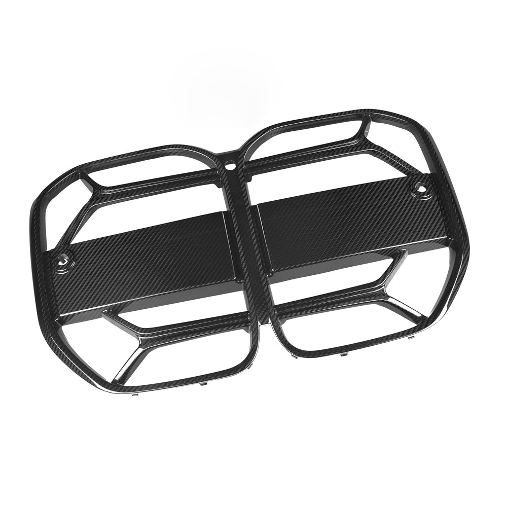 BMW 4 SERIES 2020+ G22/G23 CARBON FIBRE CSL GRILLE - WITHOUT ACC-Grille-CT CARBON-CT Carbon - High-quality carbon fiber and gloss black aerodynamic parts for premium sports and luxury vehicles.