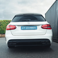 MERCEDES CLASSE C BERLINE/ESTATE W205 DIFFUSEUR NOIR BRILLANT ET EMBOUTS NOIR