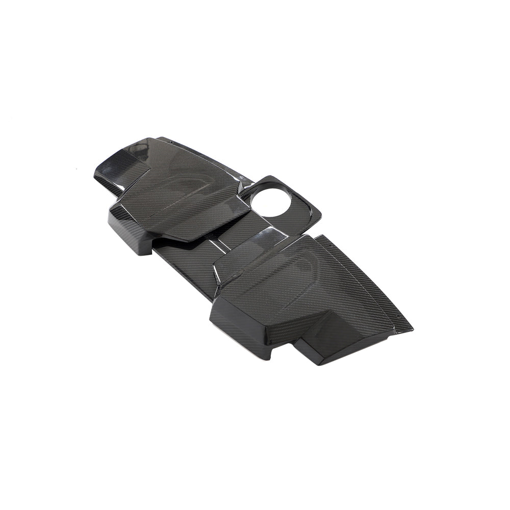 AUDI R8 COUPE 2015-2024 CARBON FIBRE ENGINE & AIR BOX COVER-Accessories-CT CARBON-CT Carbon - High-quality carbon fiber and gloss black aerodynamic parts for premium sports and luxury vehicles.