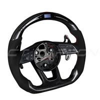 AUDI B9 CARBON FIBRE / ALCANTARA LED FLAT BOTTOM CUSTOM STEERING WHEEL