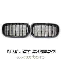 BLAK BY CT GRILLE BMW F15 & F16 X5 & X6 SINGLE SLAT BLACK GRILLES- BLAK BY CT CARBON