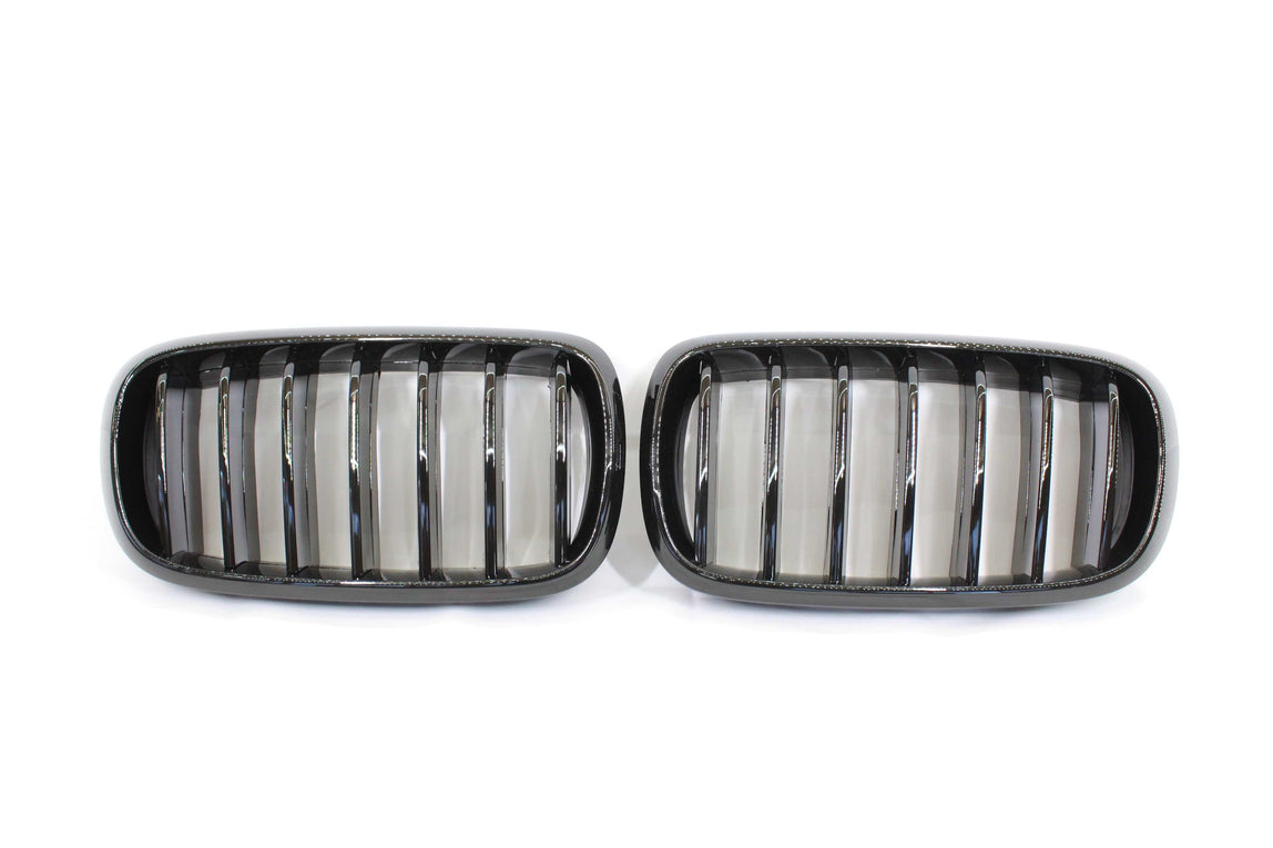 BLAK BY CT GRILLE BMW F15 & F16 X5 & X6 SINGLE SLAT BLACK GRILLES- BLAK BY CT CARBON