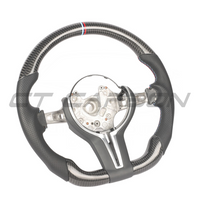 BMW FXX CARBON FIBRE & LEATHER FLAT BOTTOM CUSTOM STEERING WHEEL