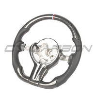 BMW FXX CARBON FIBRE & LEATHER FLAT BOTTOM CUSTOM STEERING WHEEL