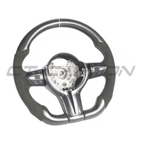 BMW FXX CARBON FIBRE & LEATHER FLAT BOTTOM CUSTOM STEERING WHEEL