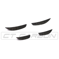 CT CARBON Front Canards MERCEDES W205 C63 & C63S FRONT BUMPER FORGED CARBON FIBRE CANARDS / FINS