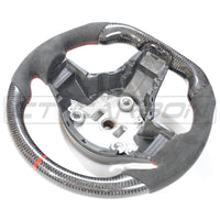 CT CARBON Steering Wheel TESLA MODEL 3 & Y CARBON FIBRE / ALCANTARA FLAT BOTTOM STEERING WHEEL