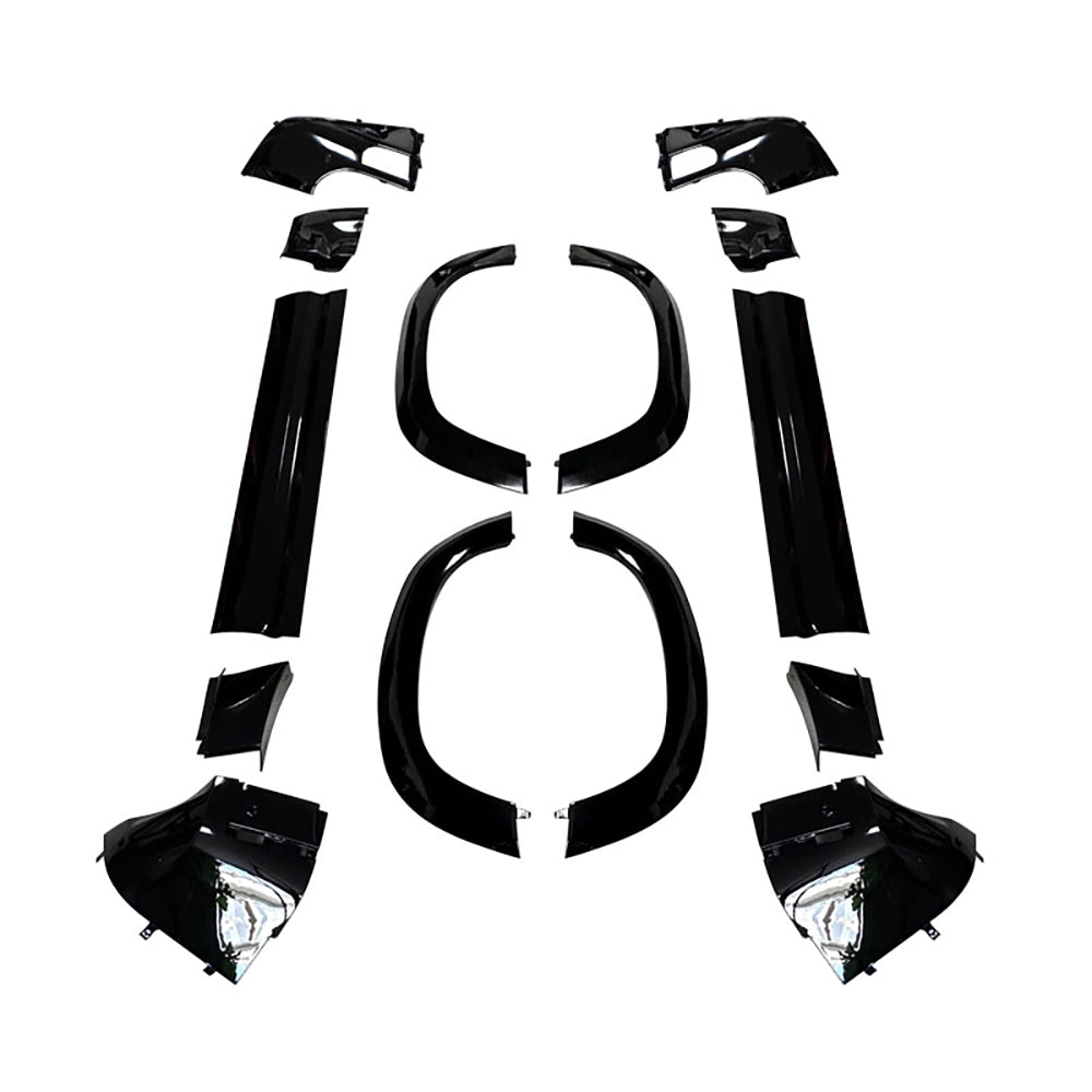 LAND ROVER DEFENDER L663 90 GLOSS BLACK MOULDING TRIM PACK-Kit-BLAK BY CT-CT Carbon - High-quality carbon fiber and gloss black aerodynamic parts for premium sports and luxury vehicles.