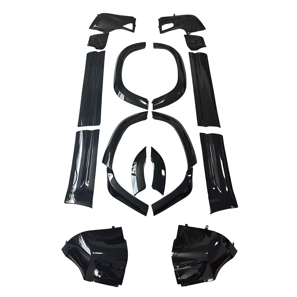 LAND ROVER DEFENDER L663 110 GLOSS BLACK MOULDING TRIM PACK-Kit-BLAK BY CT-CT Carbon - High-quality carbon fiber and gloss black aerodynamic parts for premium sports and luxury vehicles.