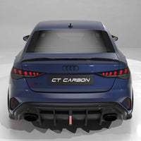 AUDI RS3 8Y 2025+ FACELIFT SALOON CARBON FIBRE DIFFUSER WITH RAIN LIGHT - V2 - CT DESIGN