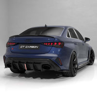 AUDI RS3 8Y 2025+ FACELIFT SALOON CARBON FIBRE DIFFUSER WITH RAIN LIGHT - V2 - CT DESIGN