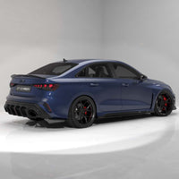 AUDI RS3 8Y 2025+ FACELIFT SALOON CARBON FIBRE DIFFUSER WITH RAIN LIGHT - V2 - CT DESIGN