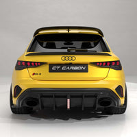 AUDI RS3 8Y 2025+ FACELIFT SPORTBACK CARBON FIBRE DIFFUSER WITH RAIN LIGHT - V2 - CT DESIGN